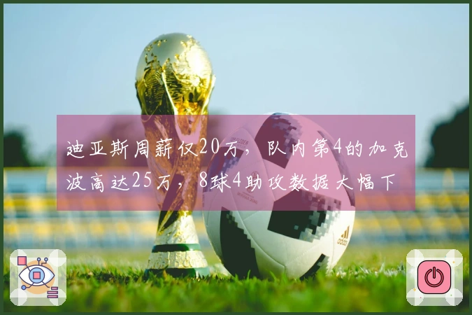 迪亚斯周薪仅20万，队内第4的加克波高达25万，8球4助攻数据大幅下降